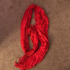 Beautiful red silk scarf